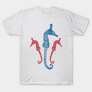 Polynesian Hawaiian Patterned Seahorses T-Shirt